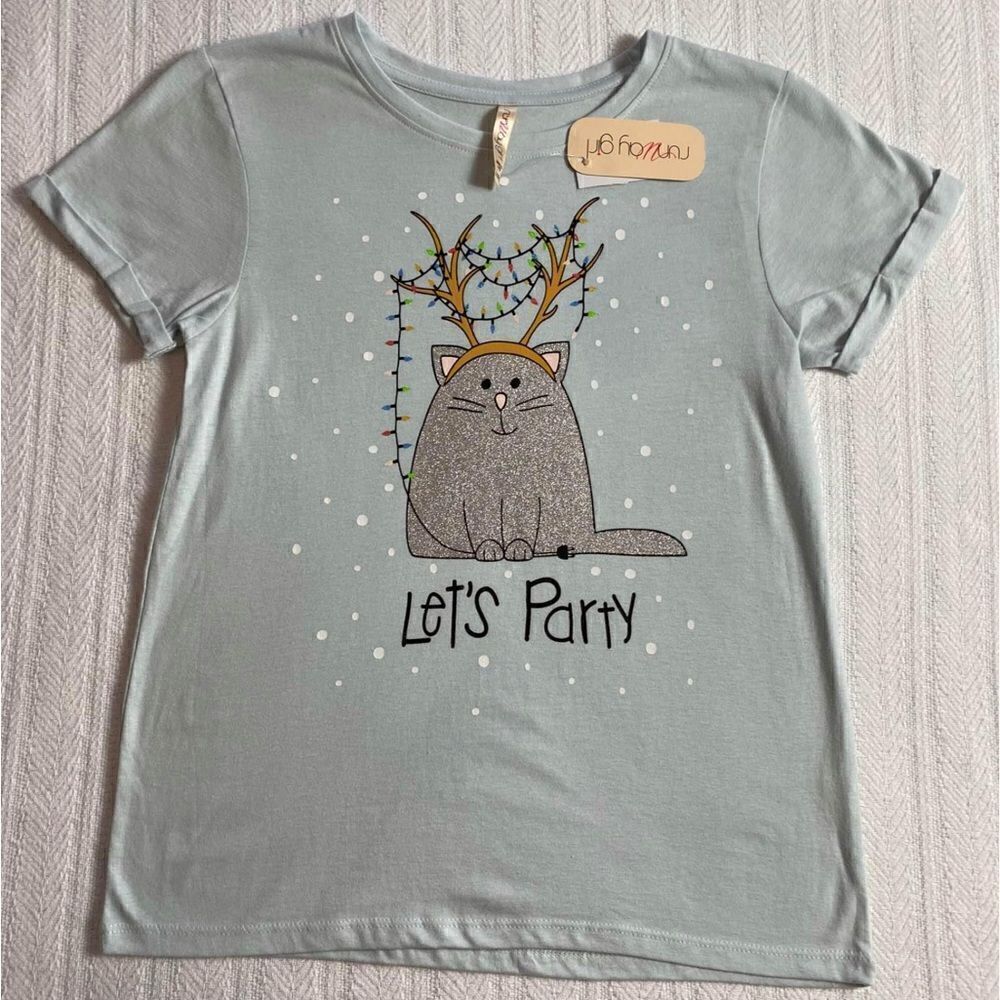 Runway Girl “Let’s Party” Christmas Kitty Top - New with Tags.